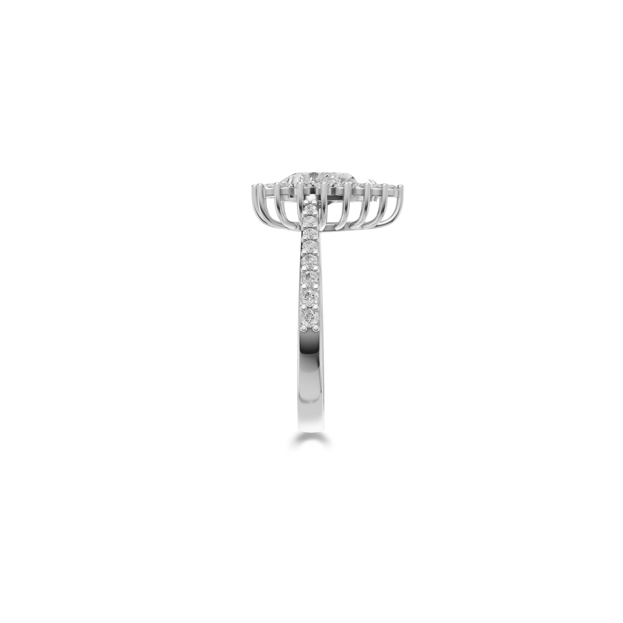 Bague de fiançailles en diamant en forme de poire Icon