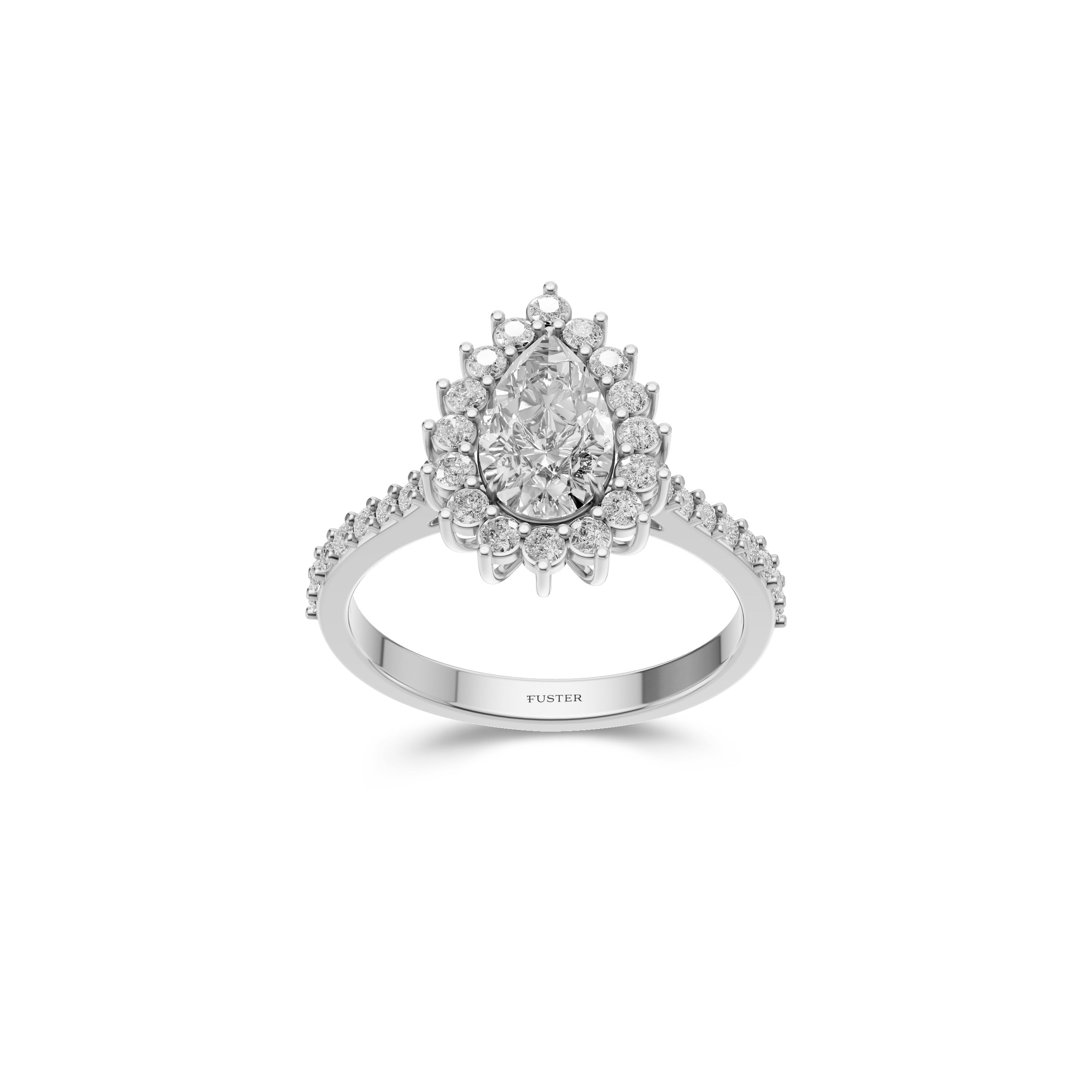 Bague de fiançailles en diamant en forme de poire Icon