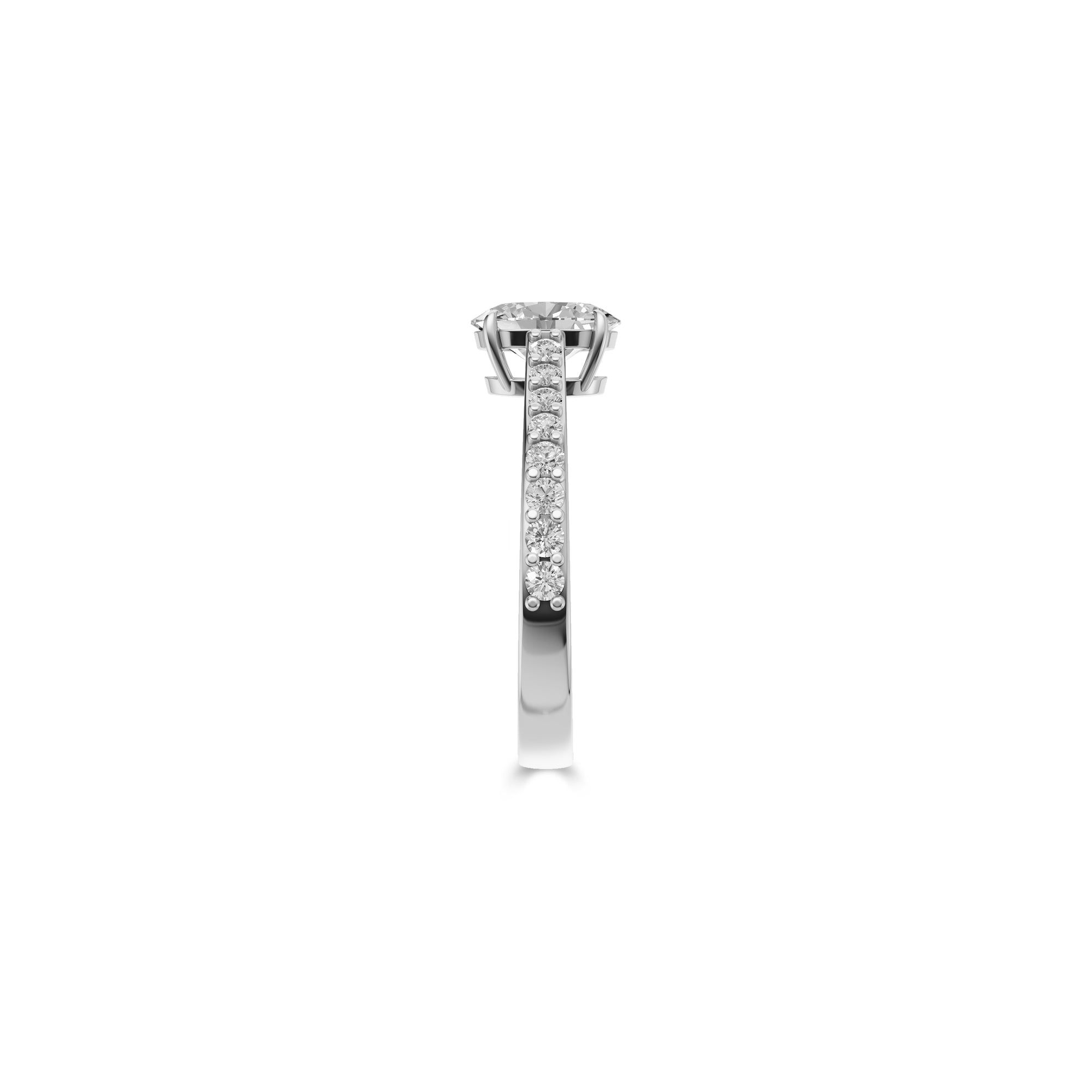 Bague de fiançailles en diamant ovale Flame