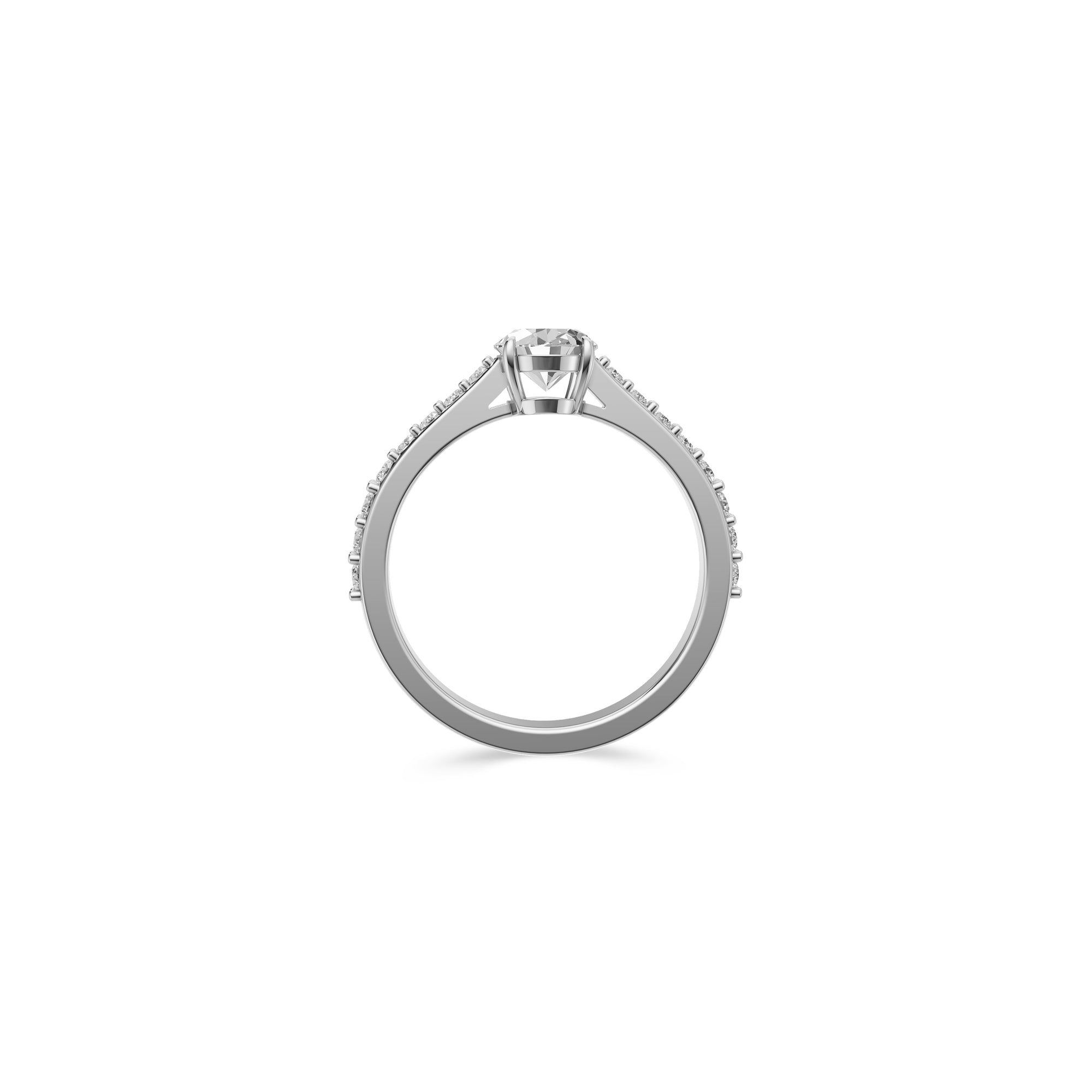 Bague de fiançailles en diamant ovale Flame