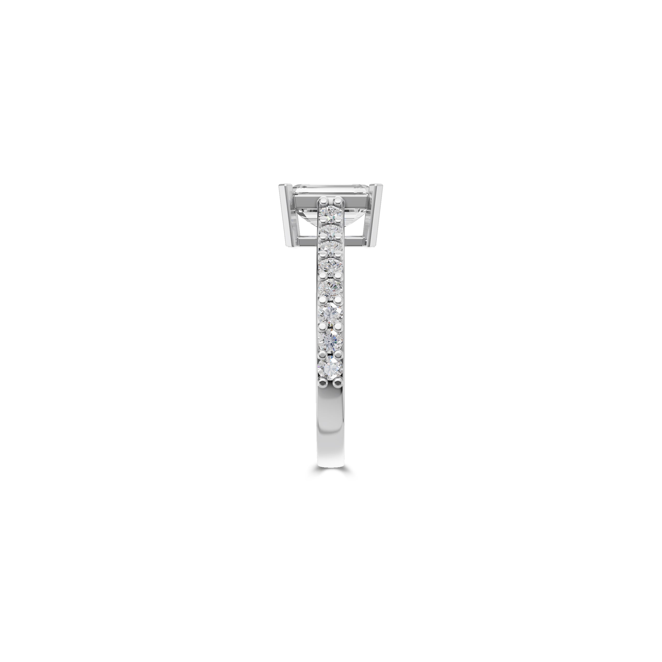 Lumière Emerald Cut Diamond Engagement Ring