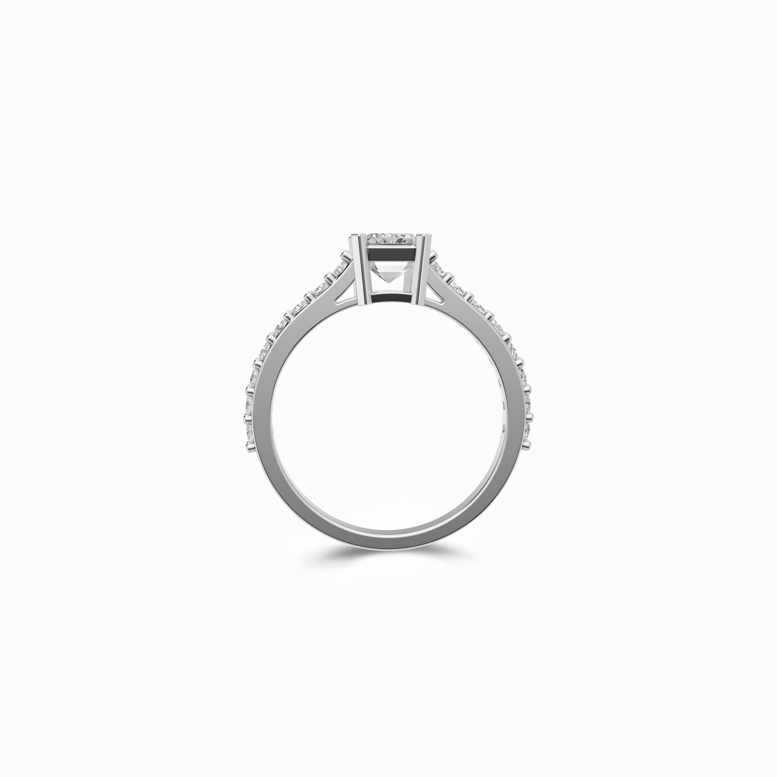 Lumière Emerald Cut Diamond Engagement Ring