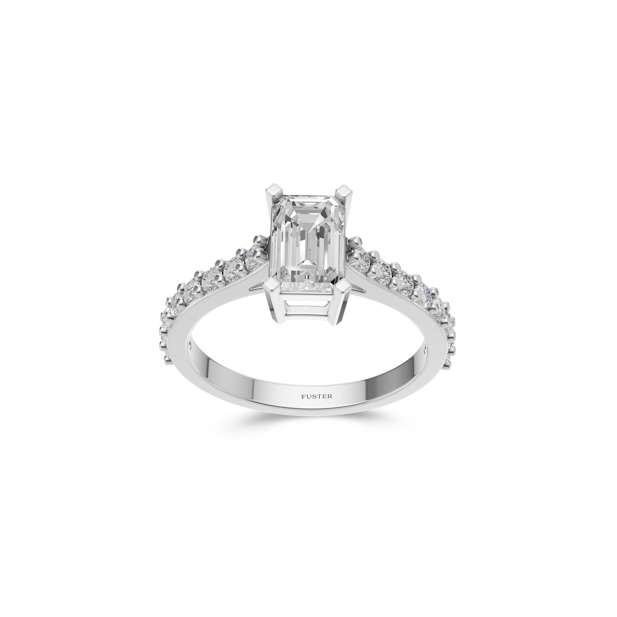 Lumière Emerald Cut Diamond Engagement Ring