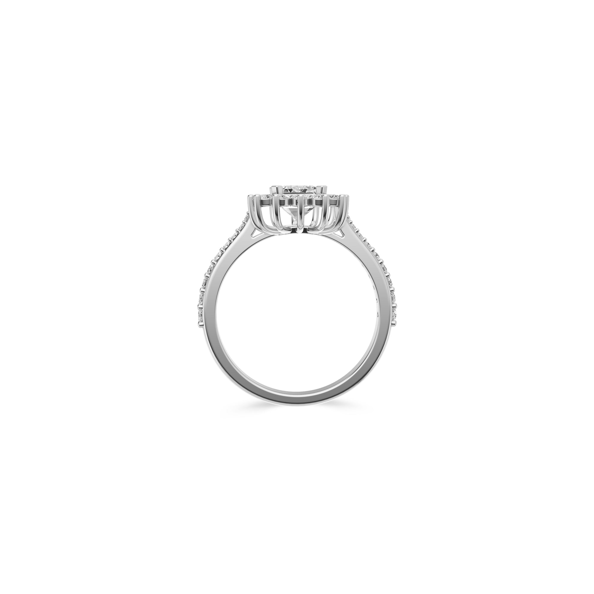 Bague de fiançailles en diamant en forme d'émeraude Icon