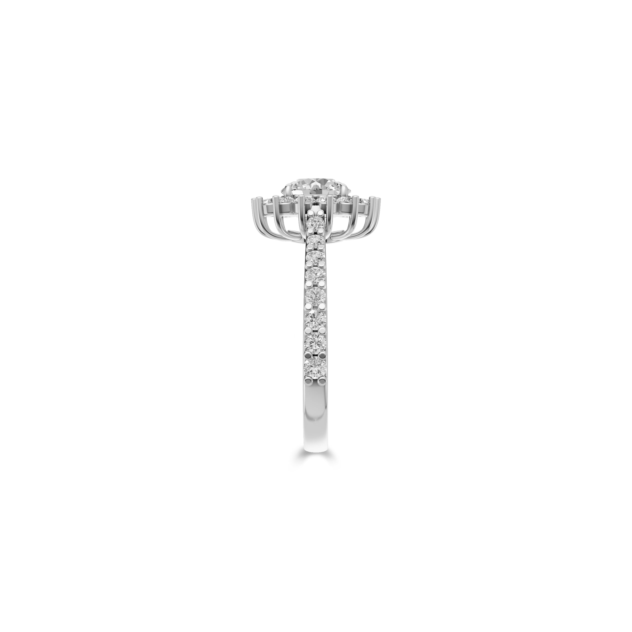 Bague de fiançailles en diamant de forme ronde Icon
