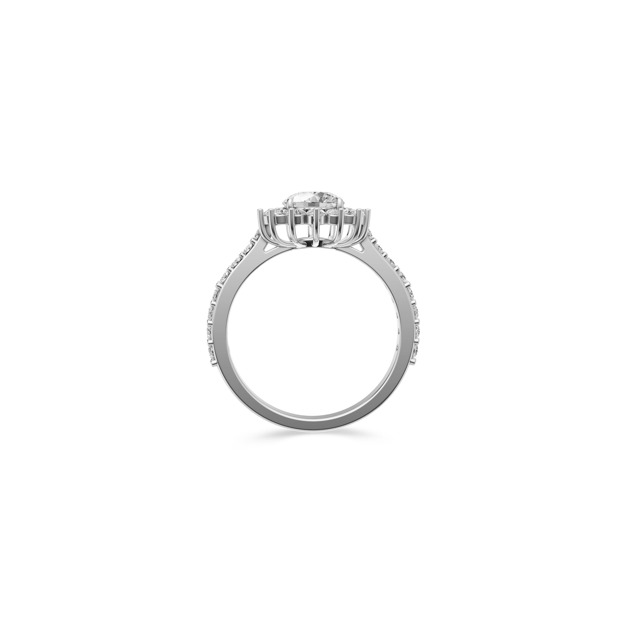 Bague de fiançailles en diamant de forme ronde Icon