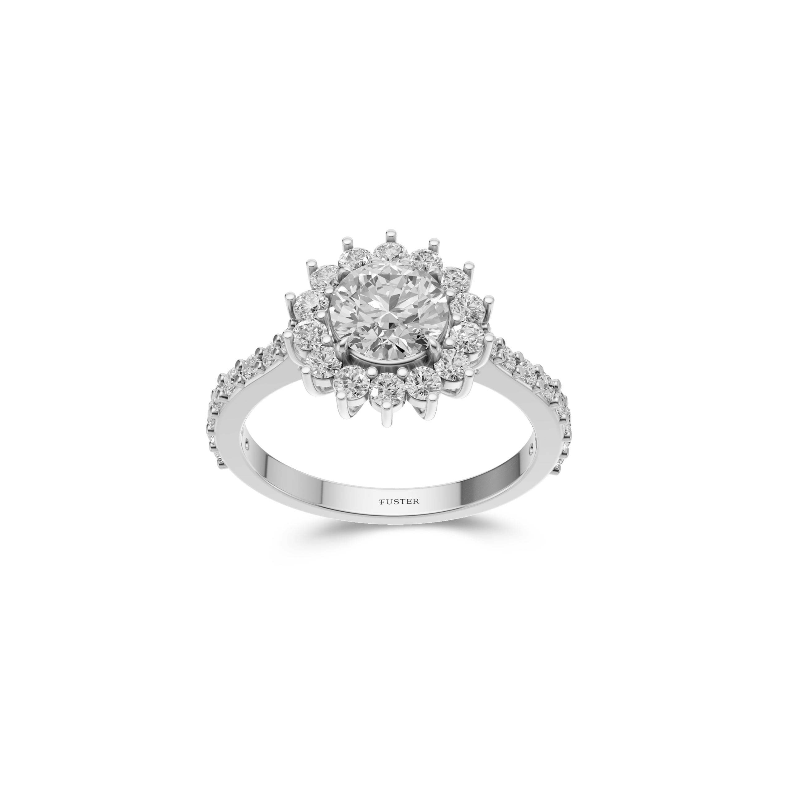 Bague de fiançailles en diamant de forme ronde Icon