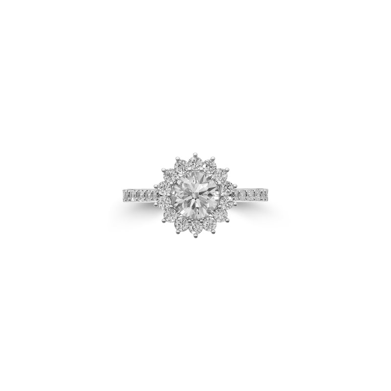 Bague de fiançailles en diamant de forme ronde Icon