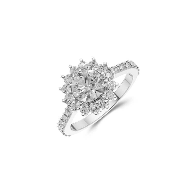 Bague de fiançailles en diamant de forme ronde Icon