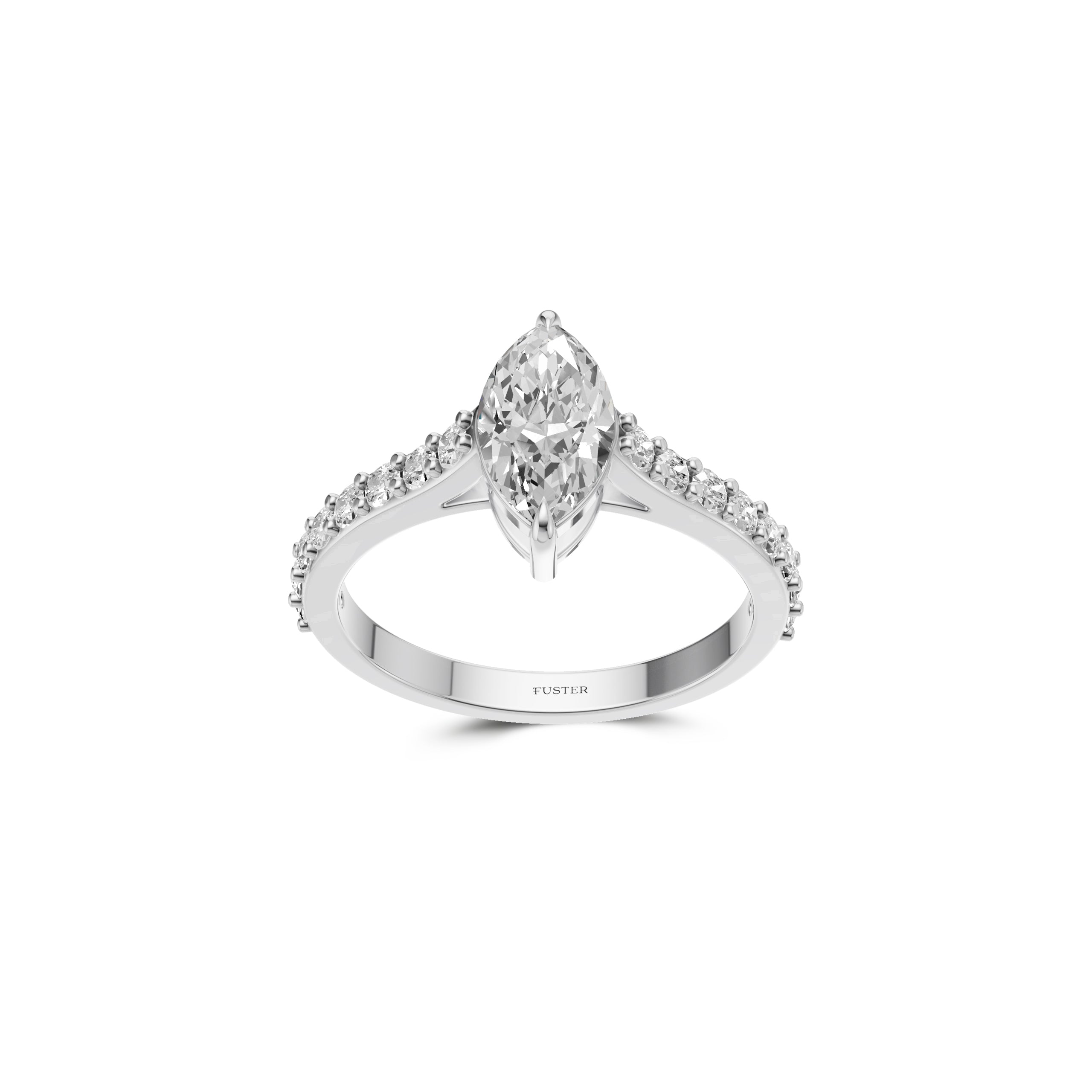 Bague de fiançailles en diamant marquise Flame