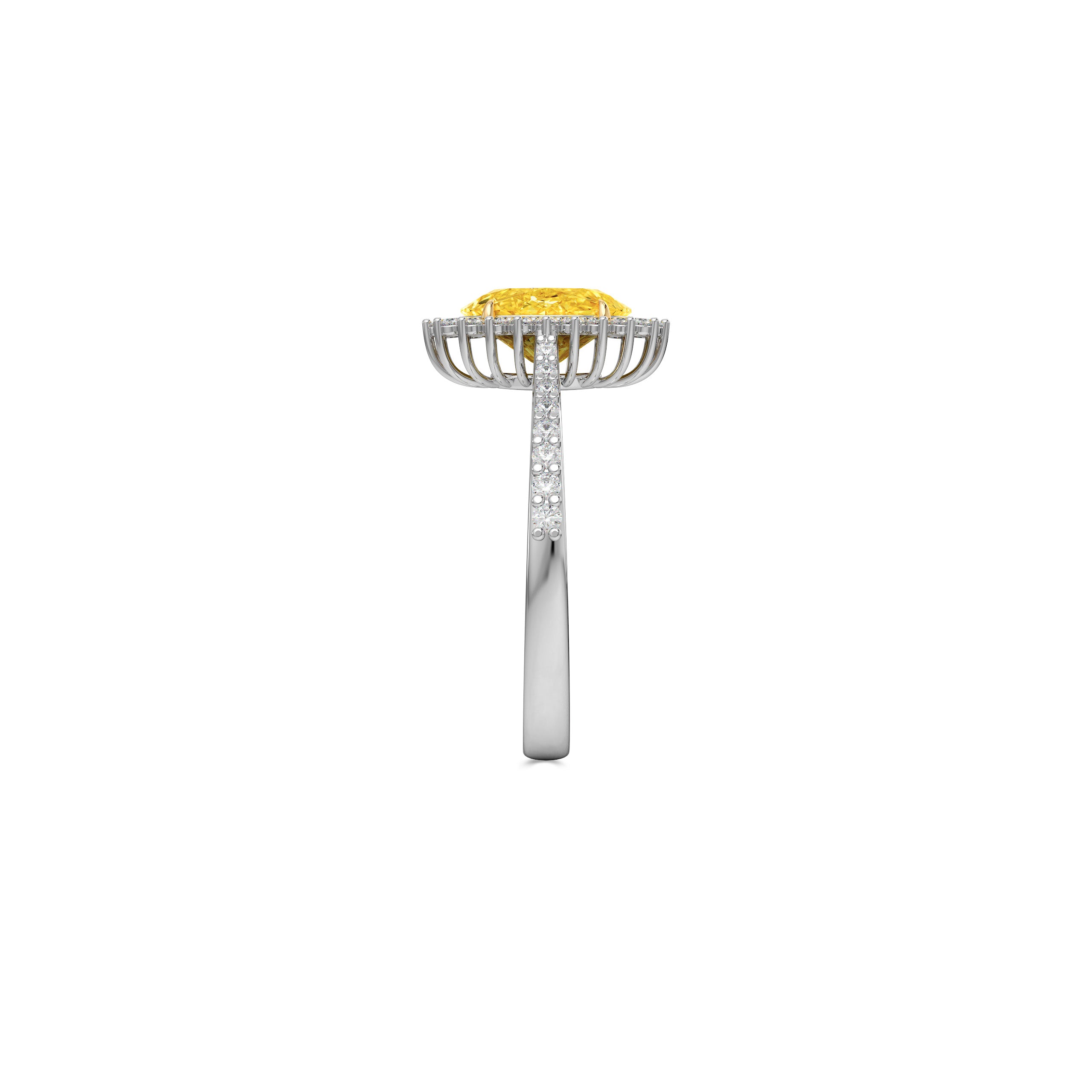 Bague de fiançailles Icon en diamant jaune de forme ovale