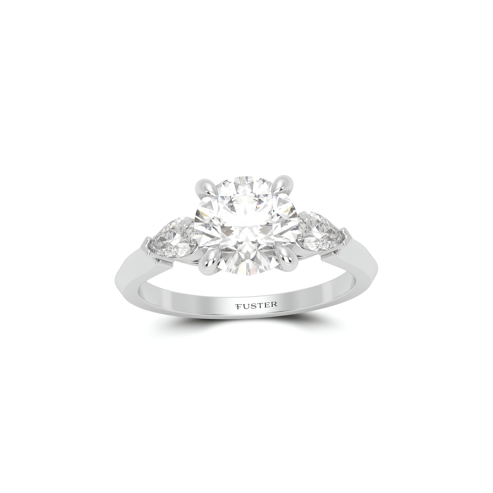 Bague de fiançailles en diamant rond Promise