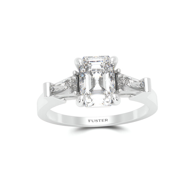 Bague de fiançailles Promise en diamant taille émeraude