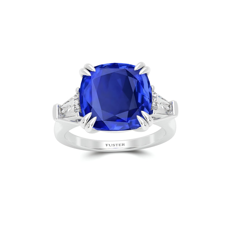 Bague classique en saphir taille coussin Promise