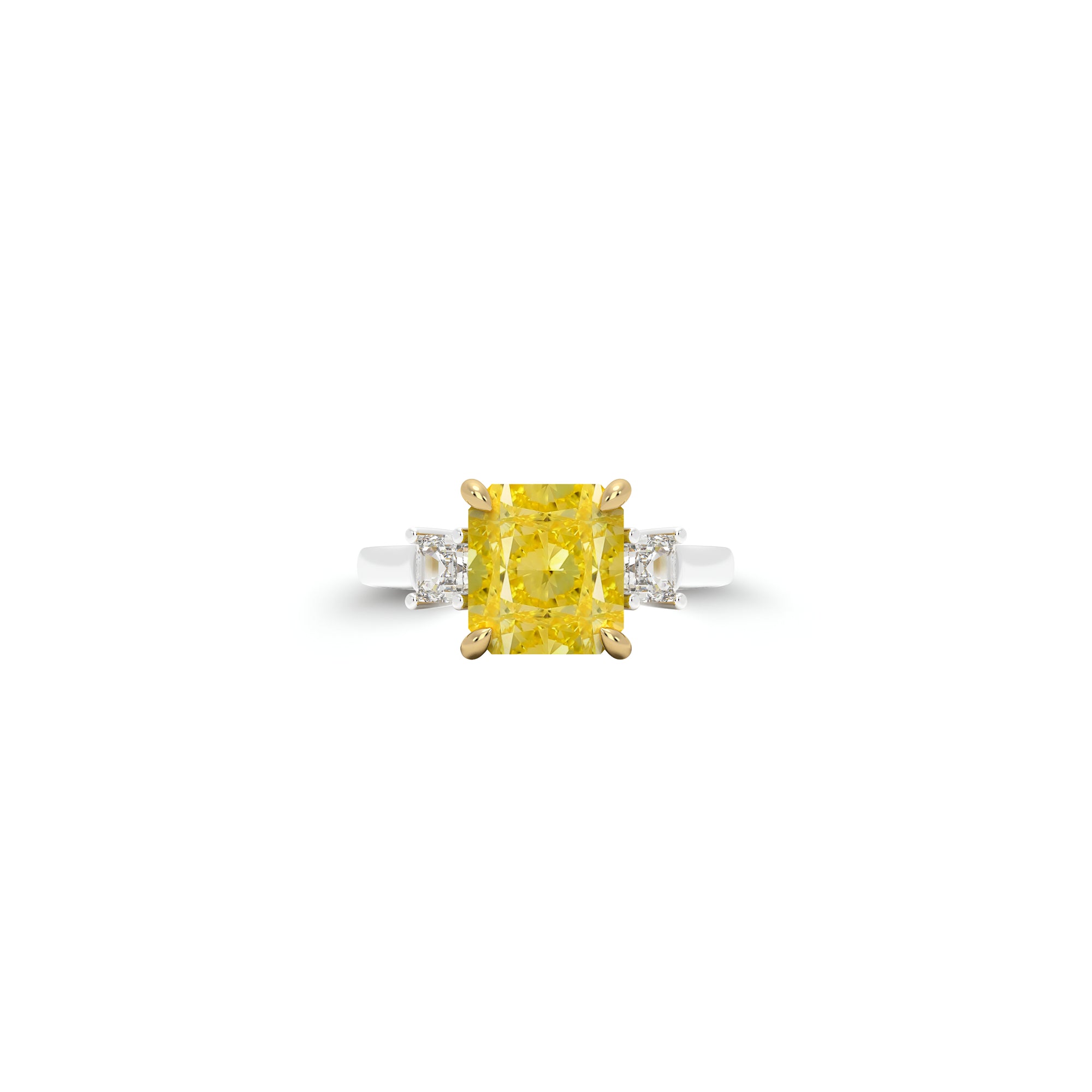 Bague de fiançailles Promise en émeraude taille carrée et diamant