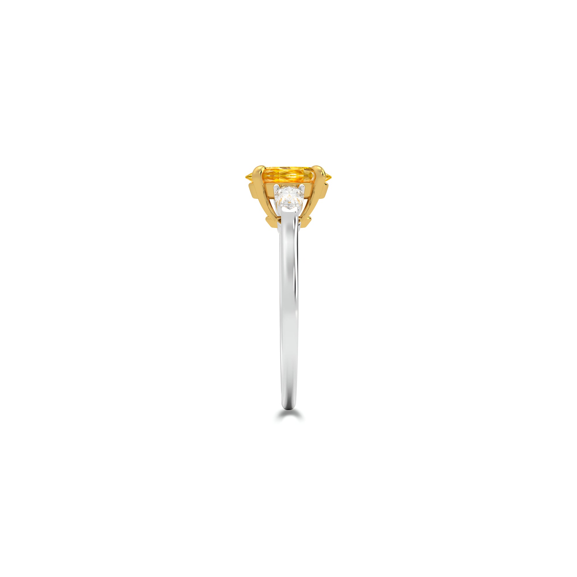 Bague de fiançailles Promise avec diamant jaune ovale