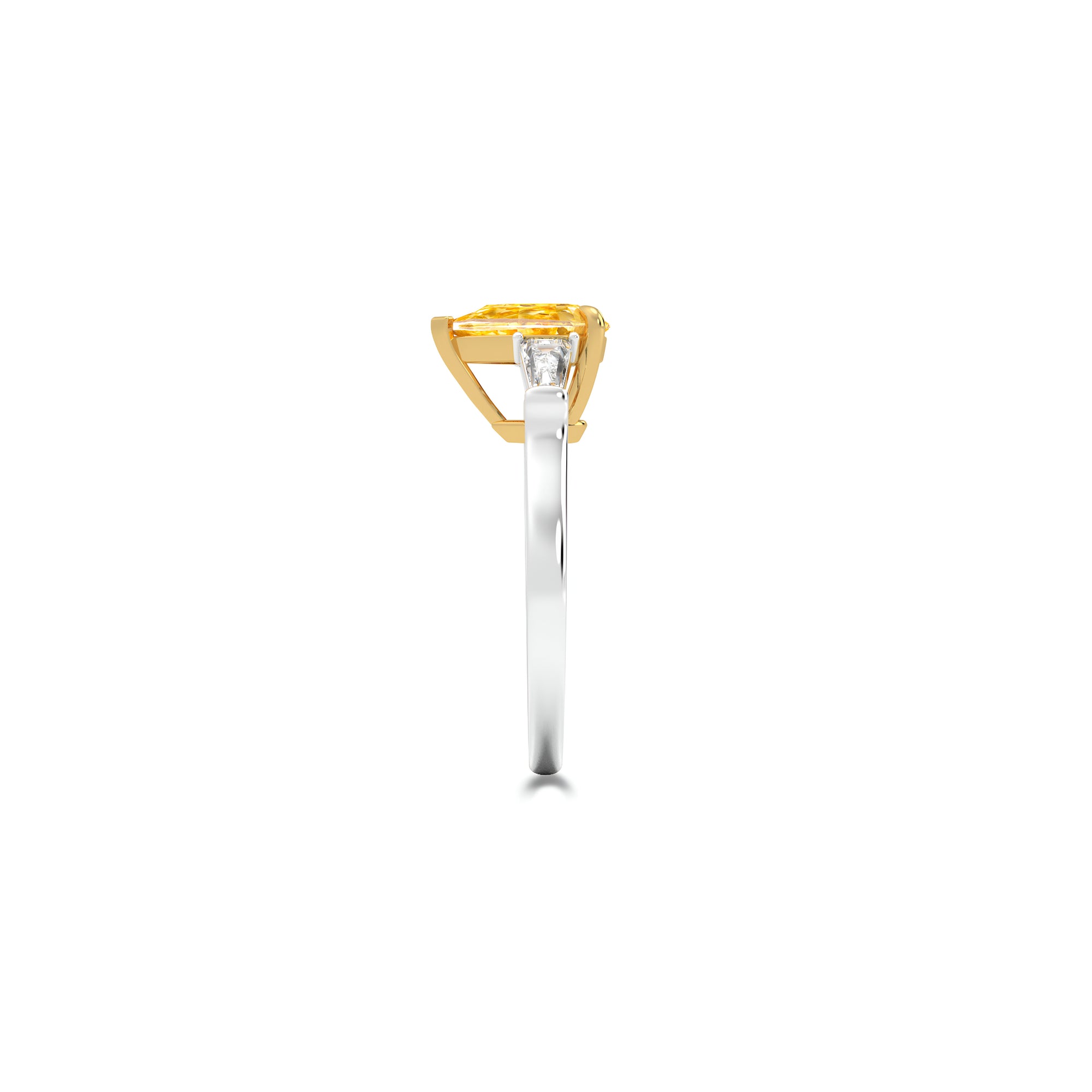 Bague de fiançailles Promise en diamant jaune en forme de poire