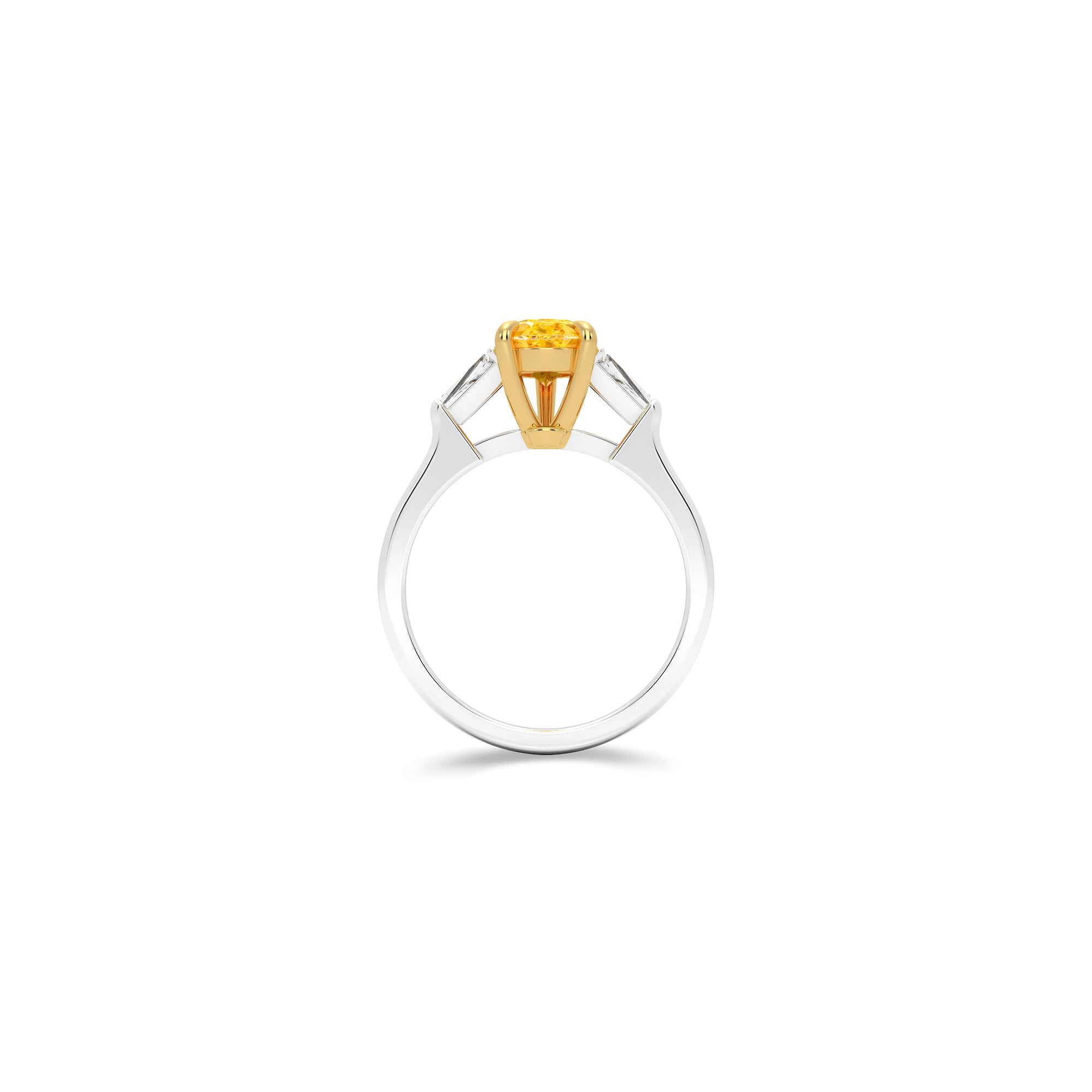 Bague de fiançailles Promise en diamant jaune en forme de poire
