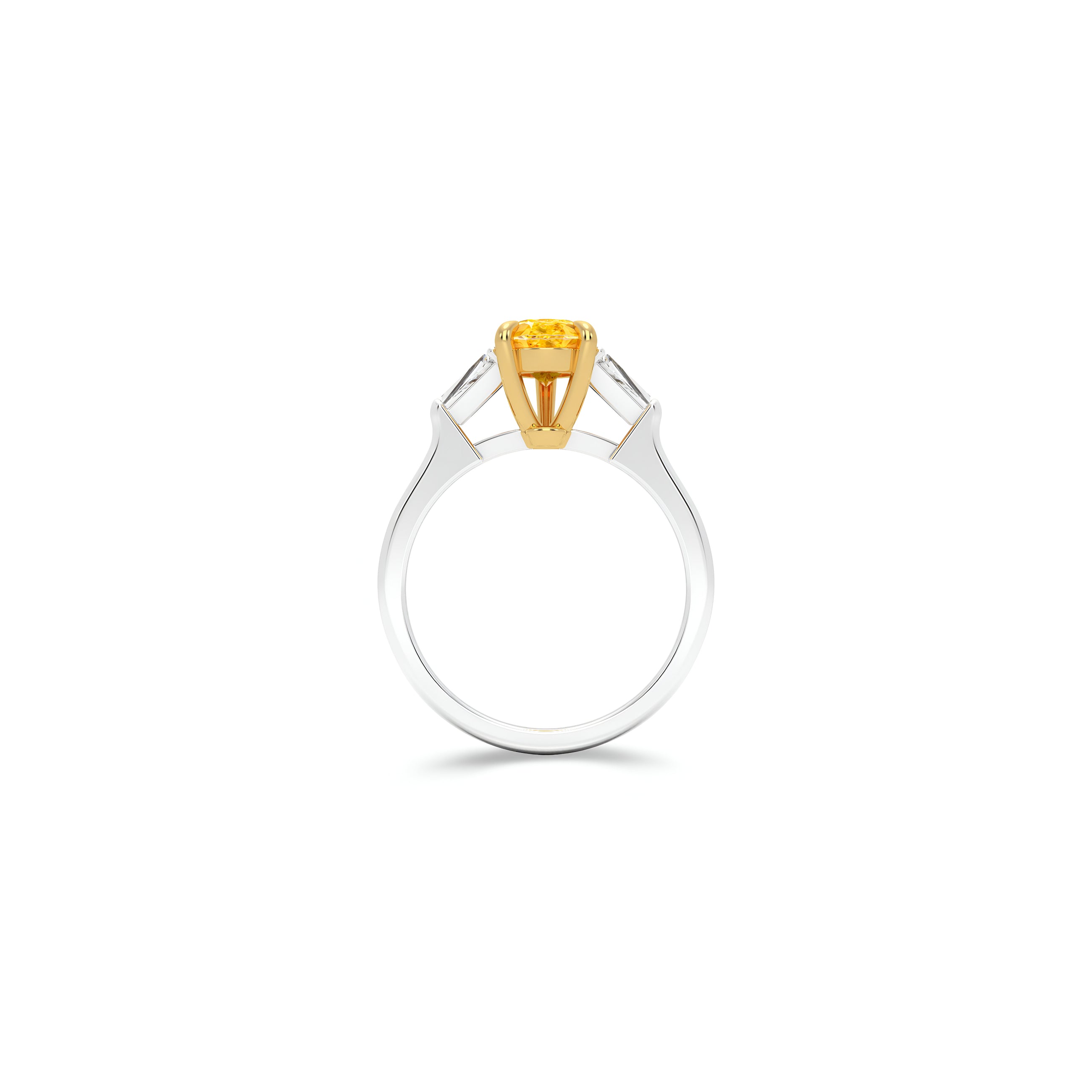 Bague de fiançailles Promise en diamant jaune en forme de poire