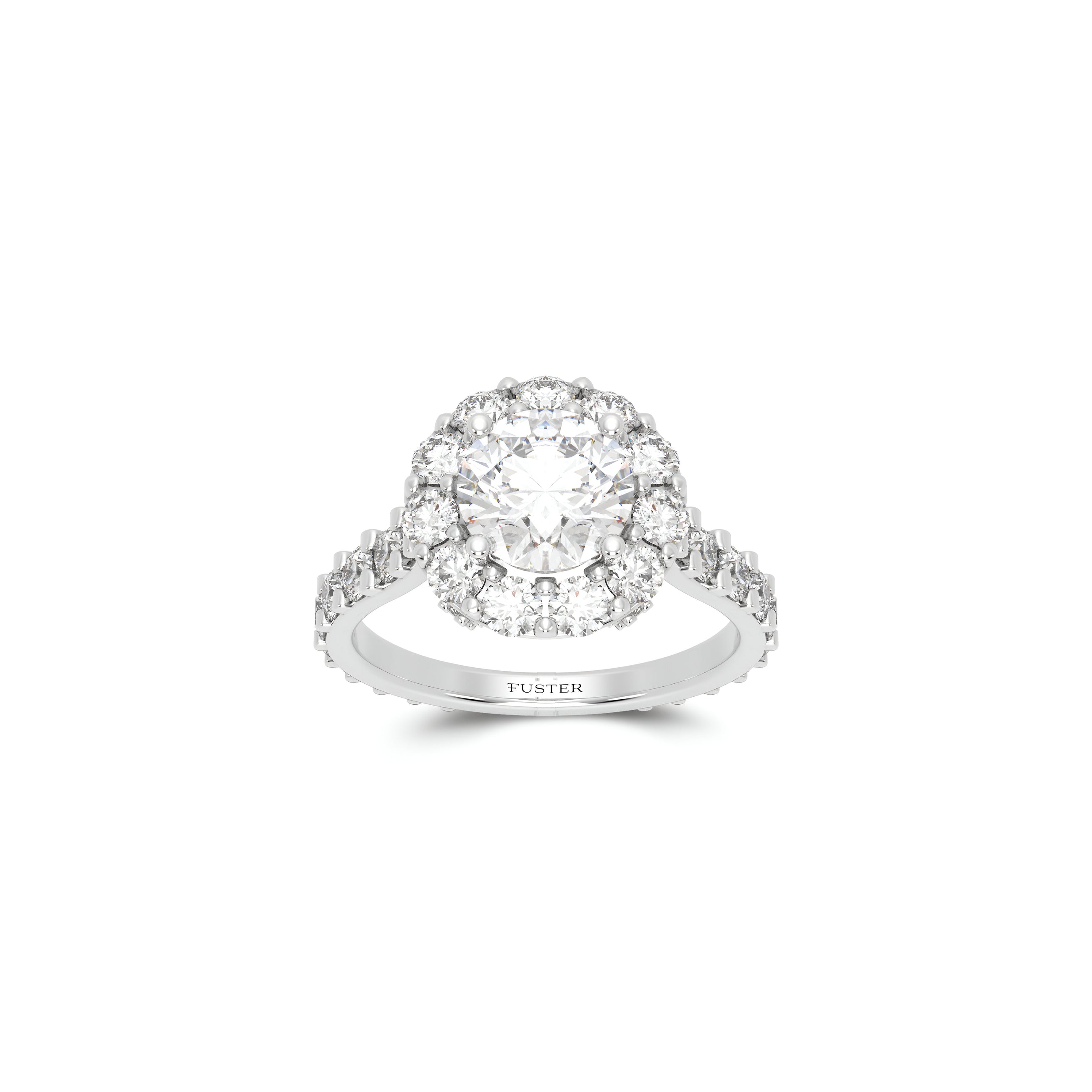 Bague de fiançailles en diamant rond Icon