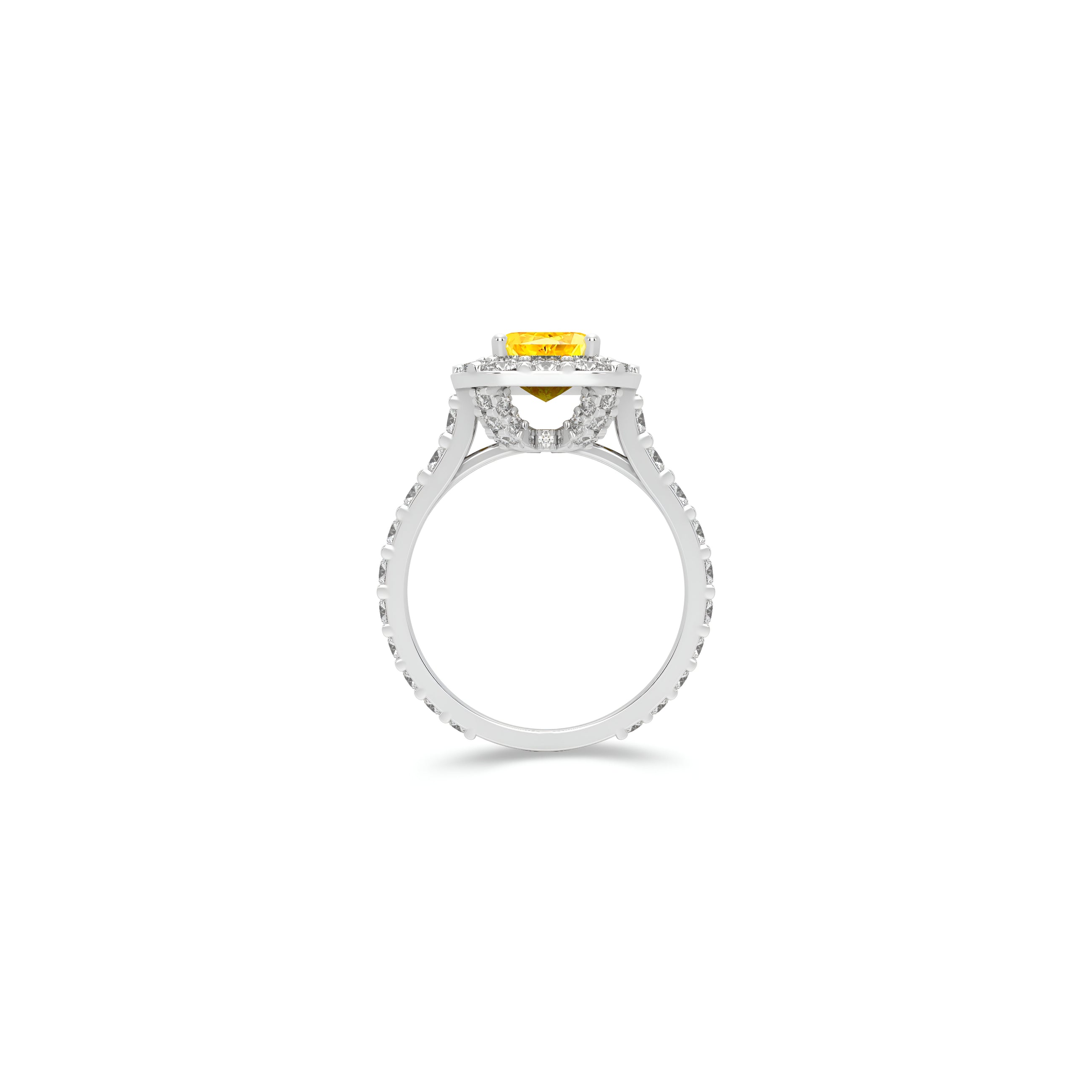 Legacy Radiant Cut Yellow and White Diamond Engagement Ring