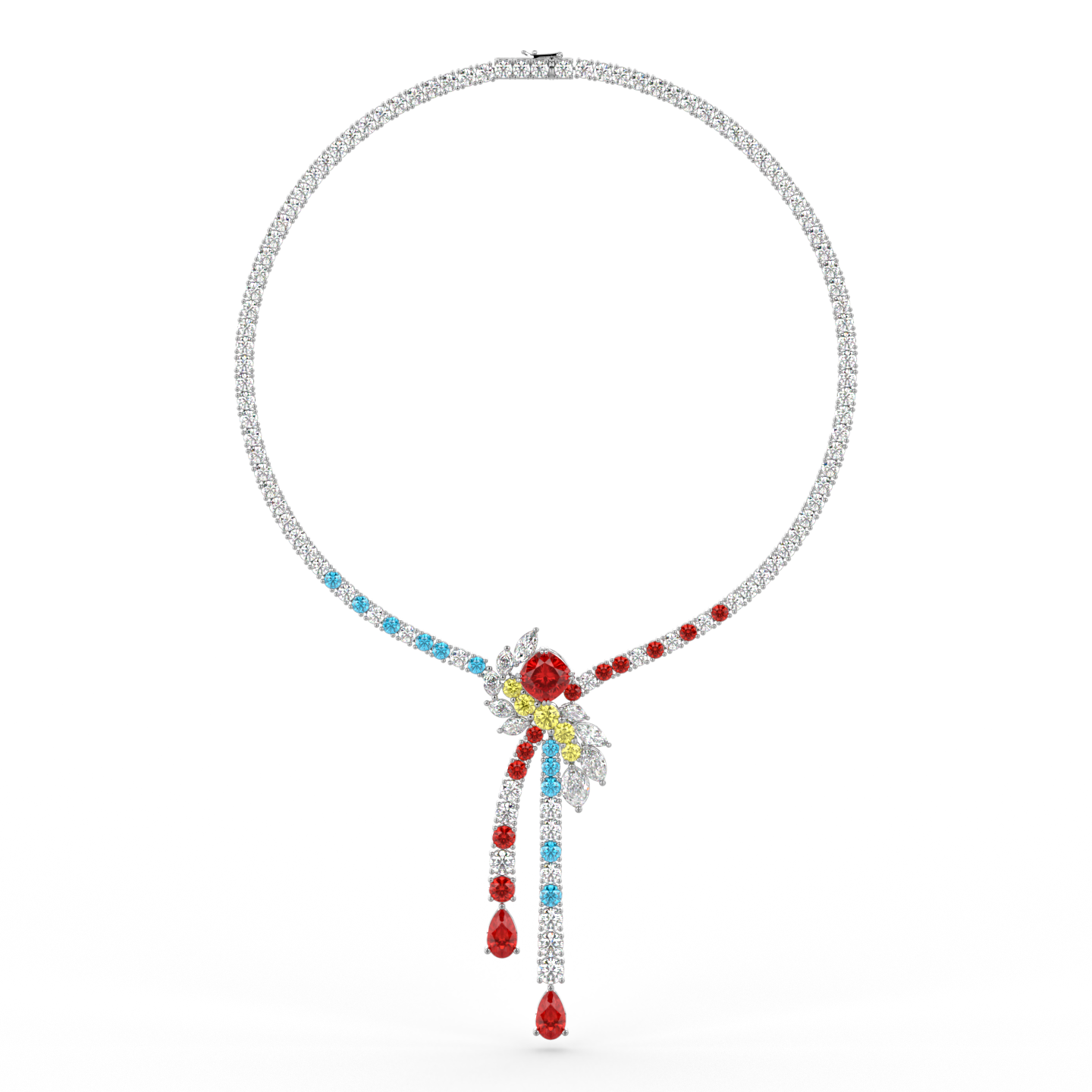 Collier haute joaillerie Brilliant Glow rubis et diamants