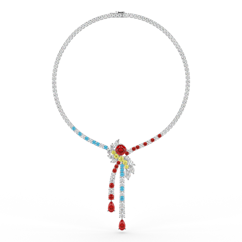 Brilliant Glow Halskette aus Rubinen und Diamanten