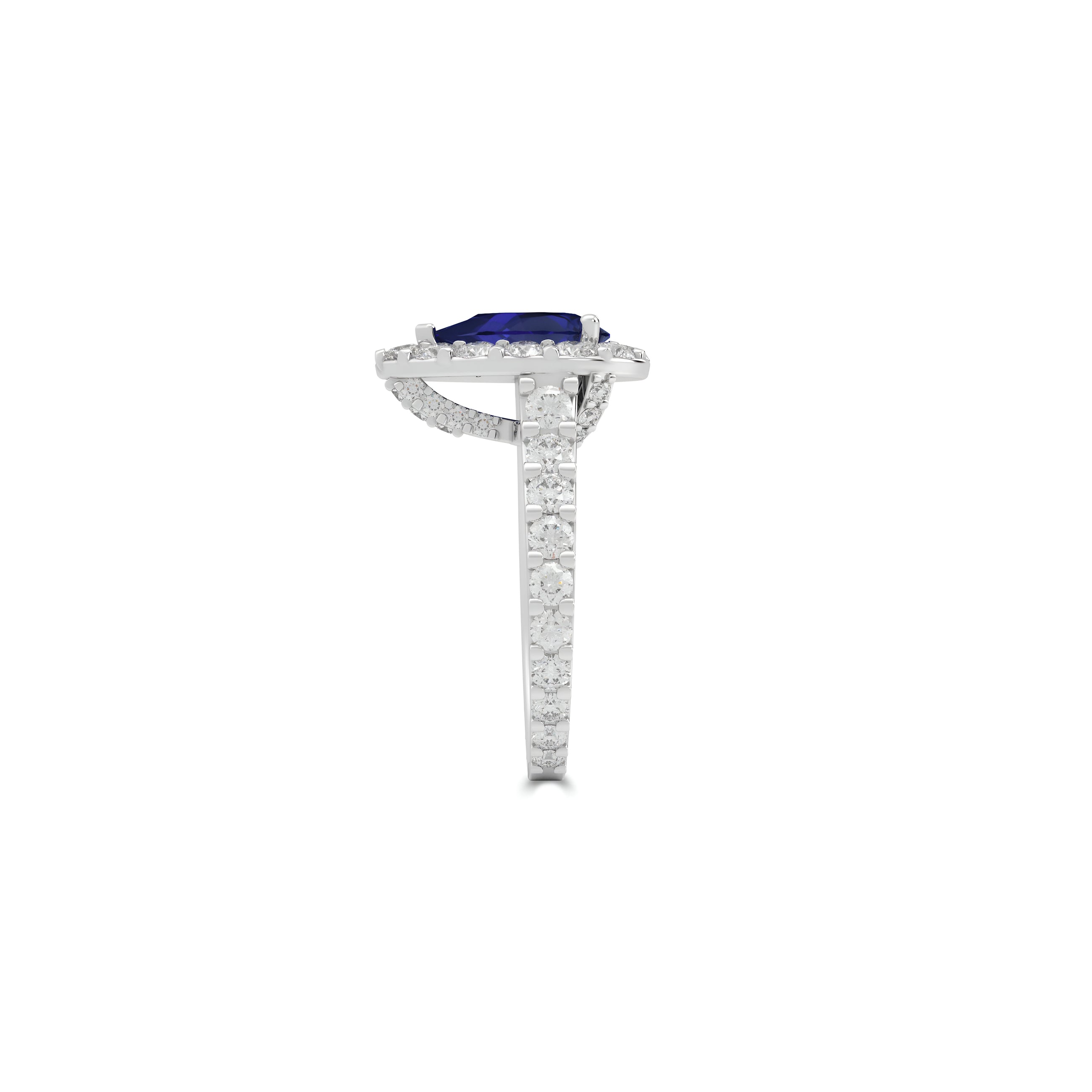 Bague de fiançailles Icon en saphir et diamant en forme de poire