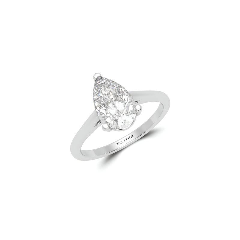 Bague de fiançailles Paragon en diamant en forme de poire de 2,01 carats
