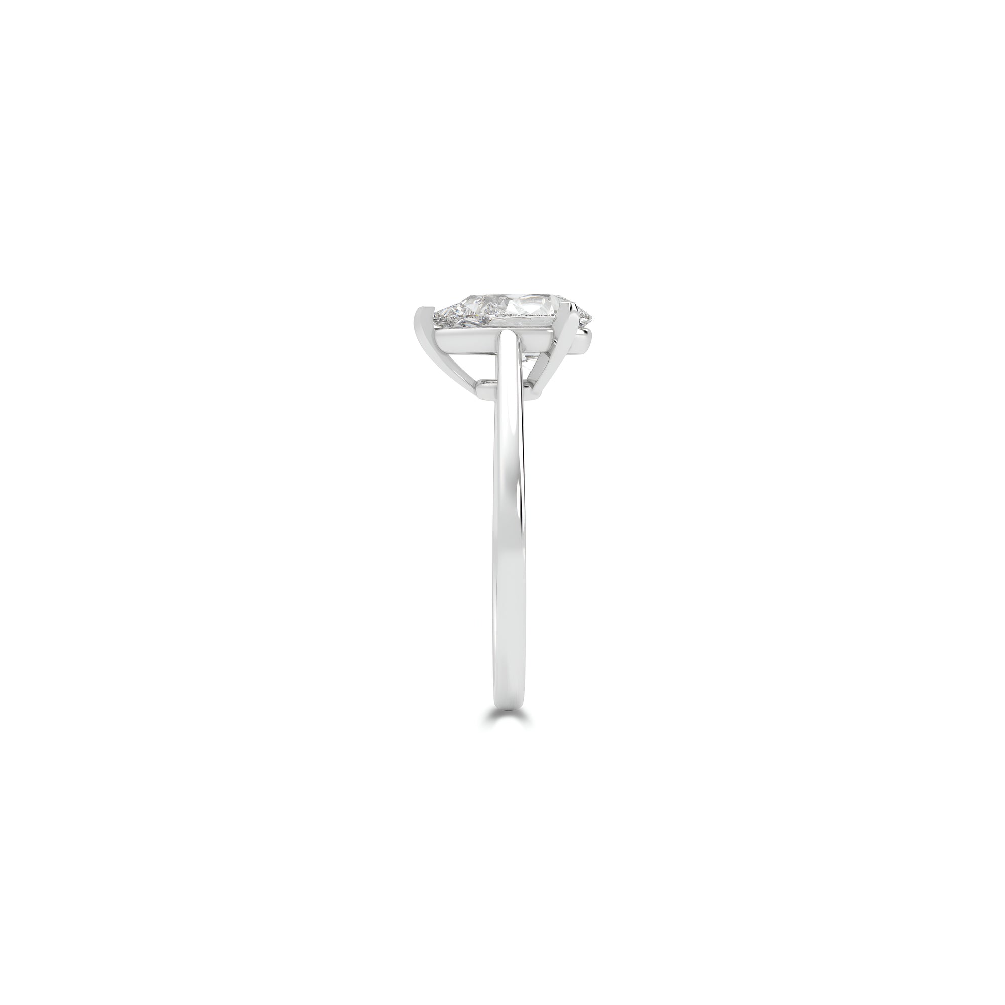 Bague de fiançailles Paragon en diamant en forme de poire de 3,02 carats