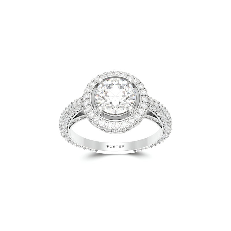 Bague de fiançailles en diamant rond Constellation