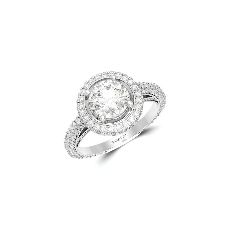 Bague de fiançailles en diamant rond Constellation