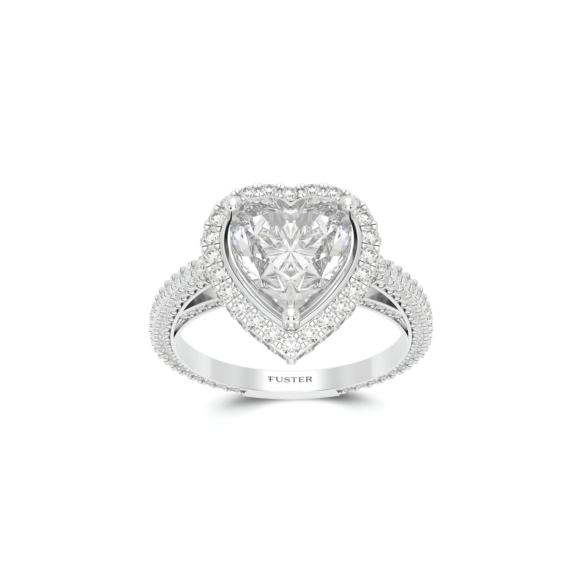 Bague de fiançailles en diamant en forme de cœur Constellation