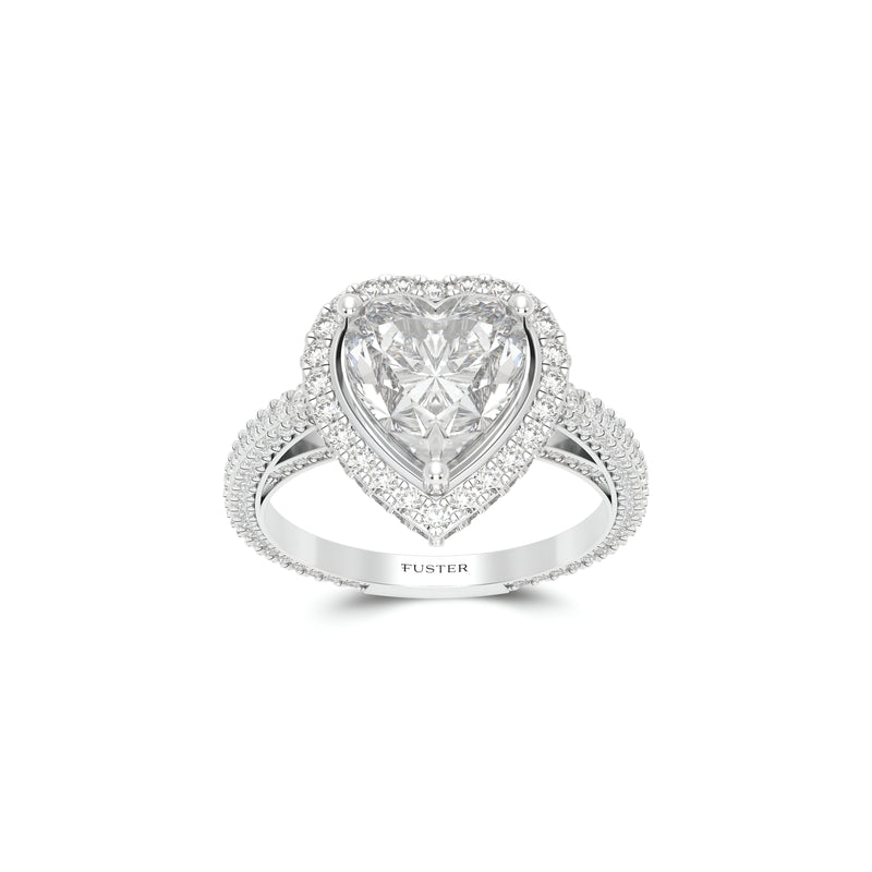 Bague de fiançailles en diamant en forme de cœur Constellation