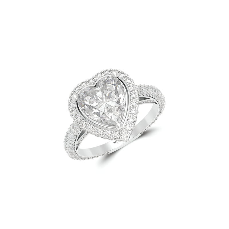 Bague de fiançailles en diamant en forme de cœur Constellation