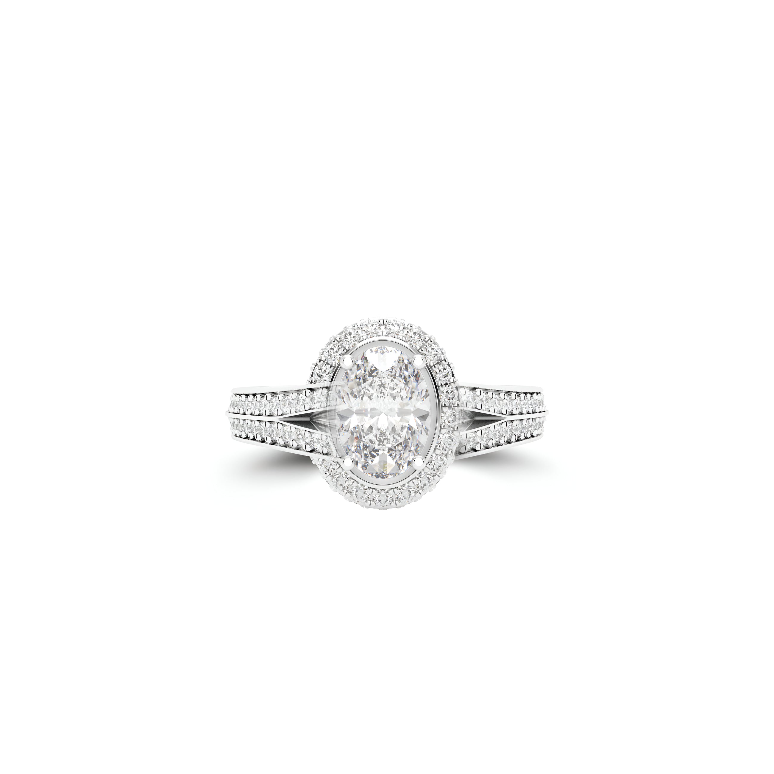 Bague de fiançailles Constellation avec diamant ovale