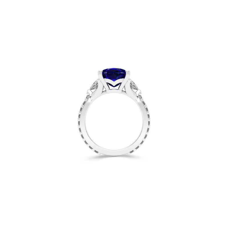 Bague de haute joaillerie Promise en saphir taille coussin