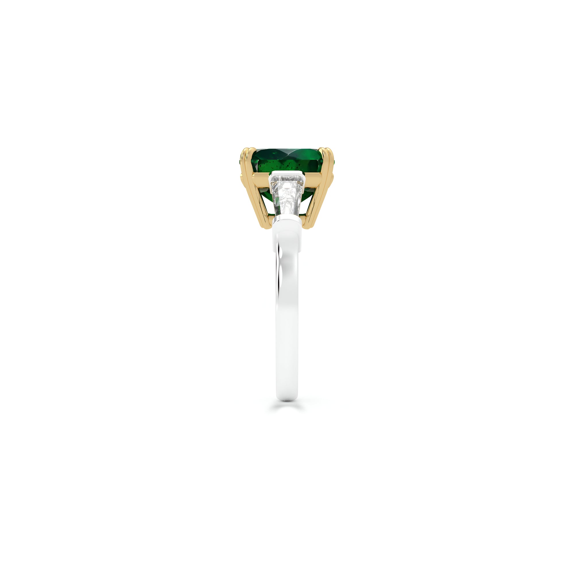 Bague de haute joaillerie en émeraude taille carrée