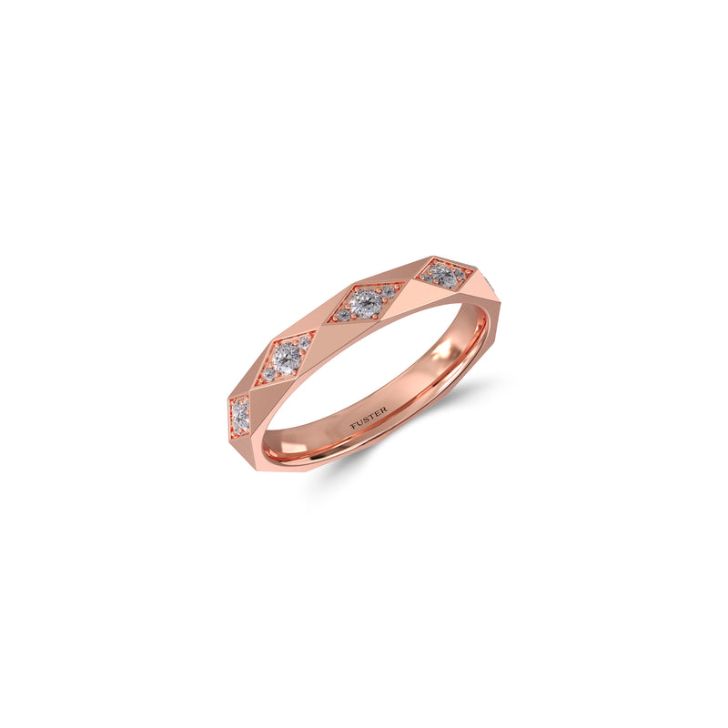 Alliance en diamants à facettes Louise Fuster Signature