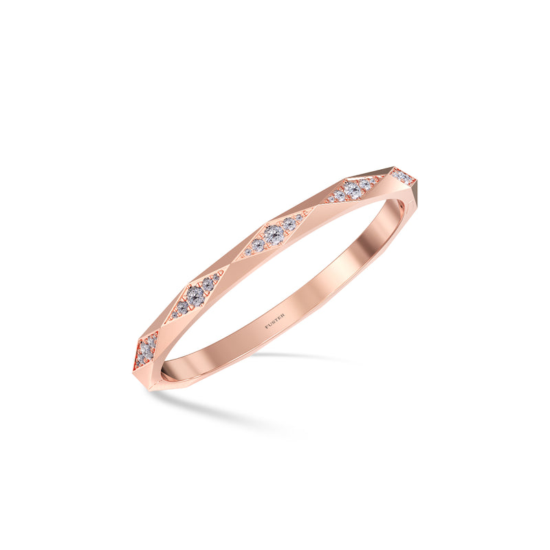 Bracelet jonc diamant pavé à facettes Louise Fuster Signature