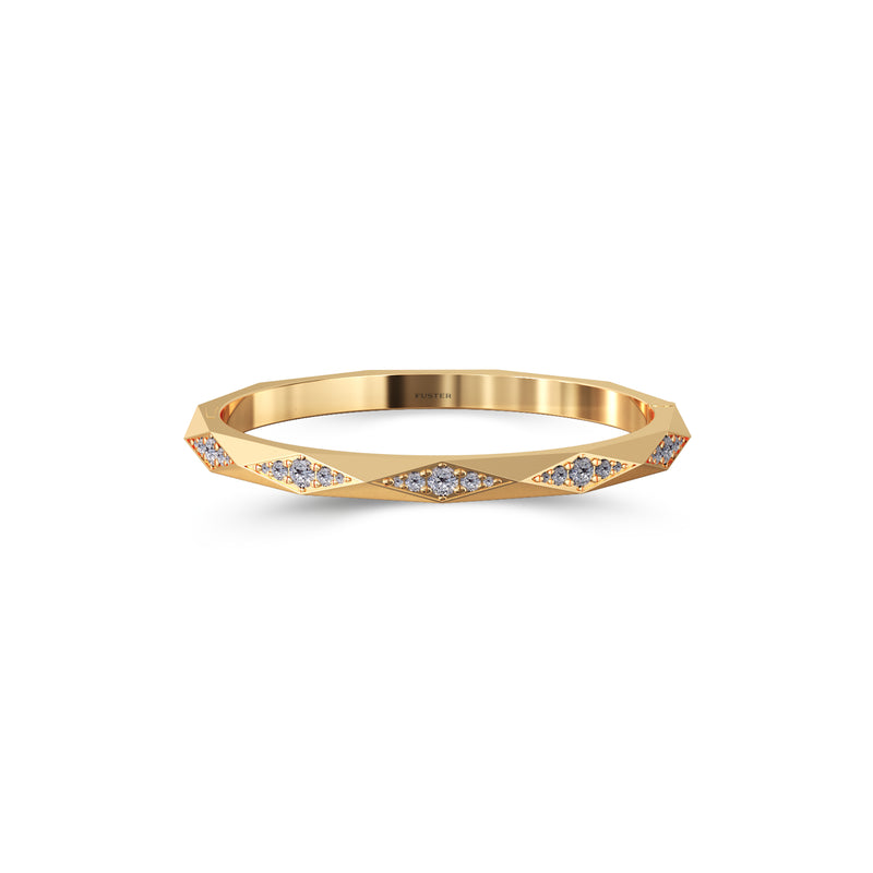 Bracelet jonc diamant pavé à facettes Louise Fuster Signature