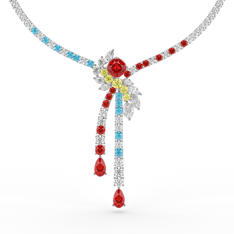 Brilliant Glow Halskette aus Rubinen und Diamanten