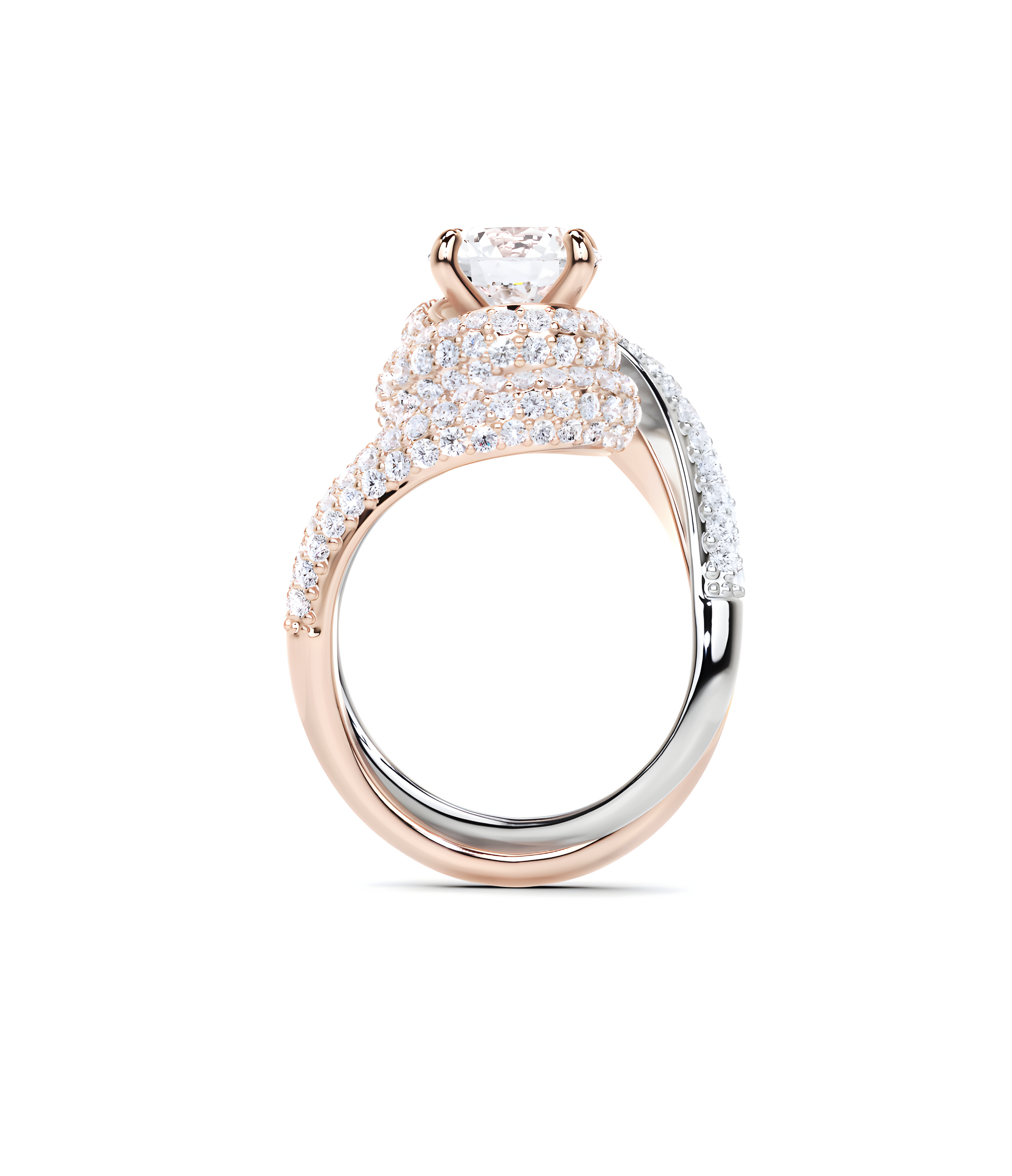 Bague en diamant blanc Knott sans défaut