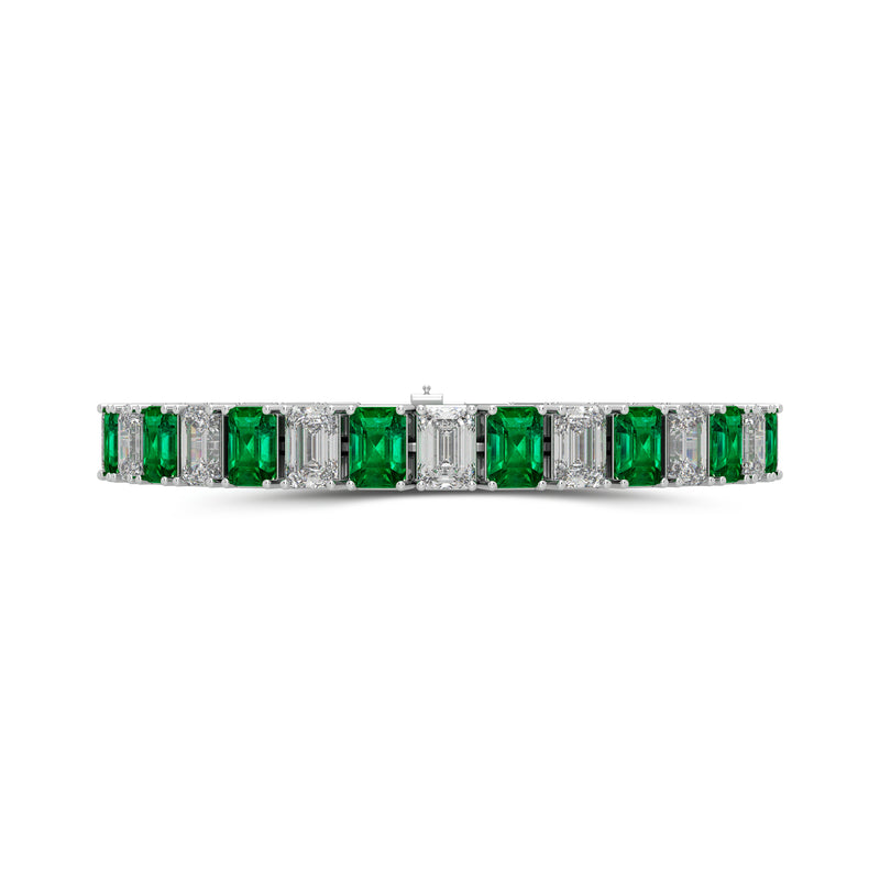Bracelet taille émeraude et diamant