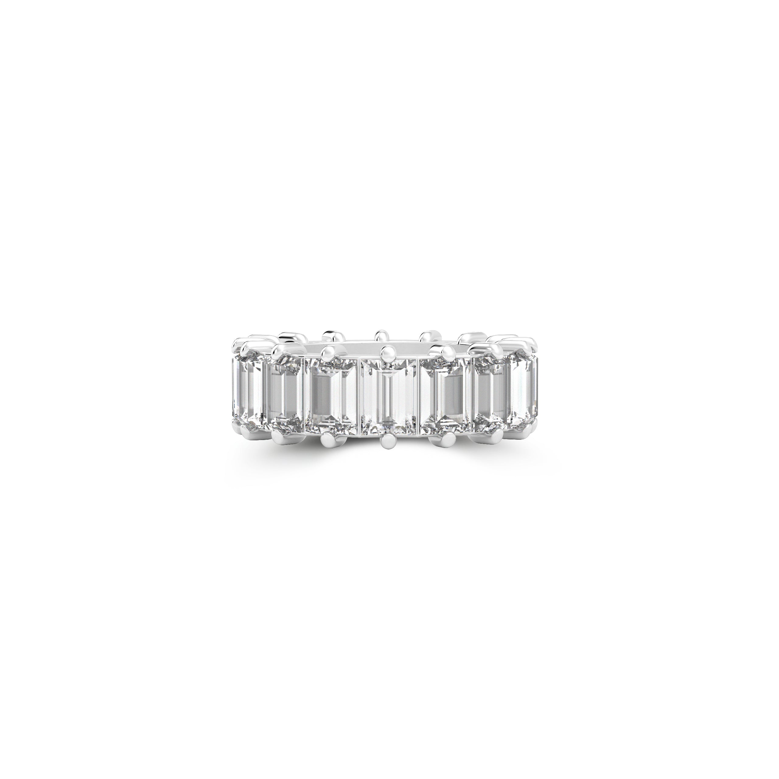 Bague Alliance en diamant blanc taille émeraude