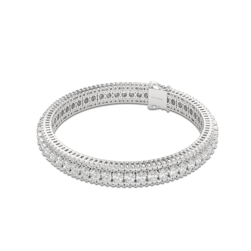 Bracelet triple diamant blanc taille ronde