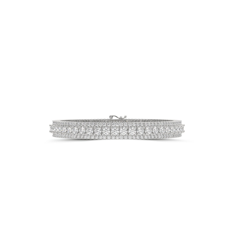 Bracelet triple diamant blanc taille ronde