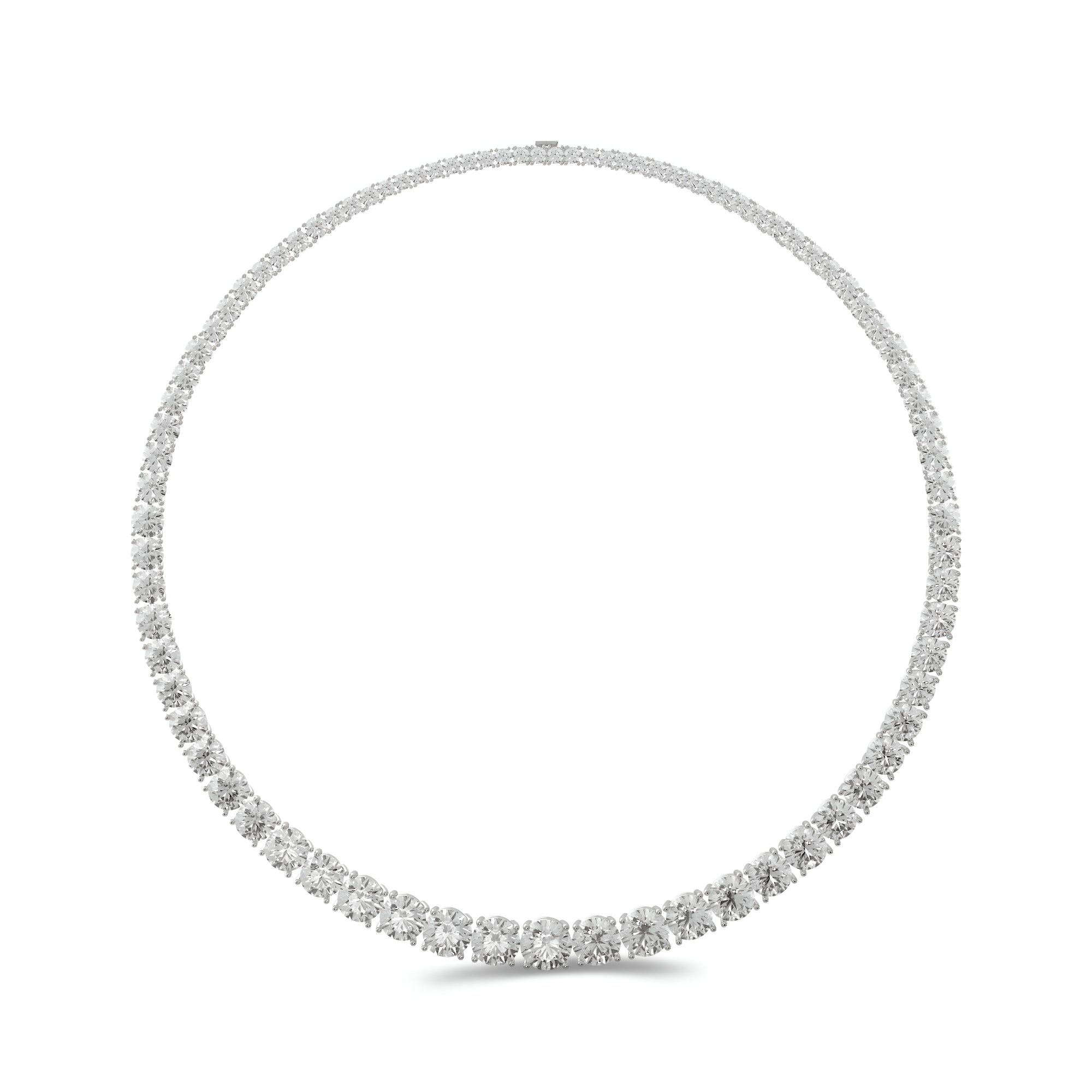 Klassische Halskette mit rundem weißen Brillantdiamanten