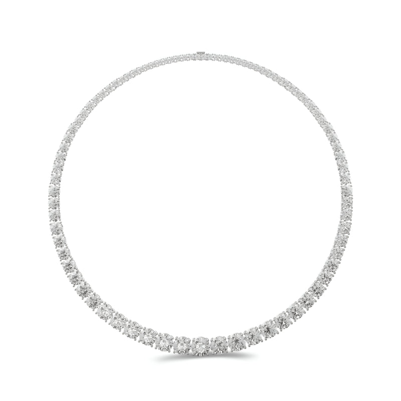 Klassische Halskette mit rundem weißen Brillantdiamanten