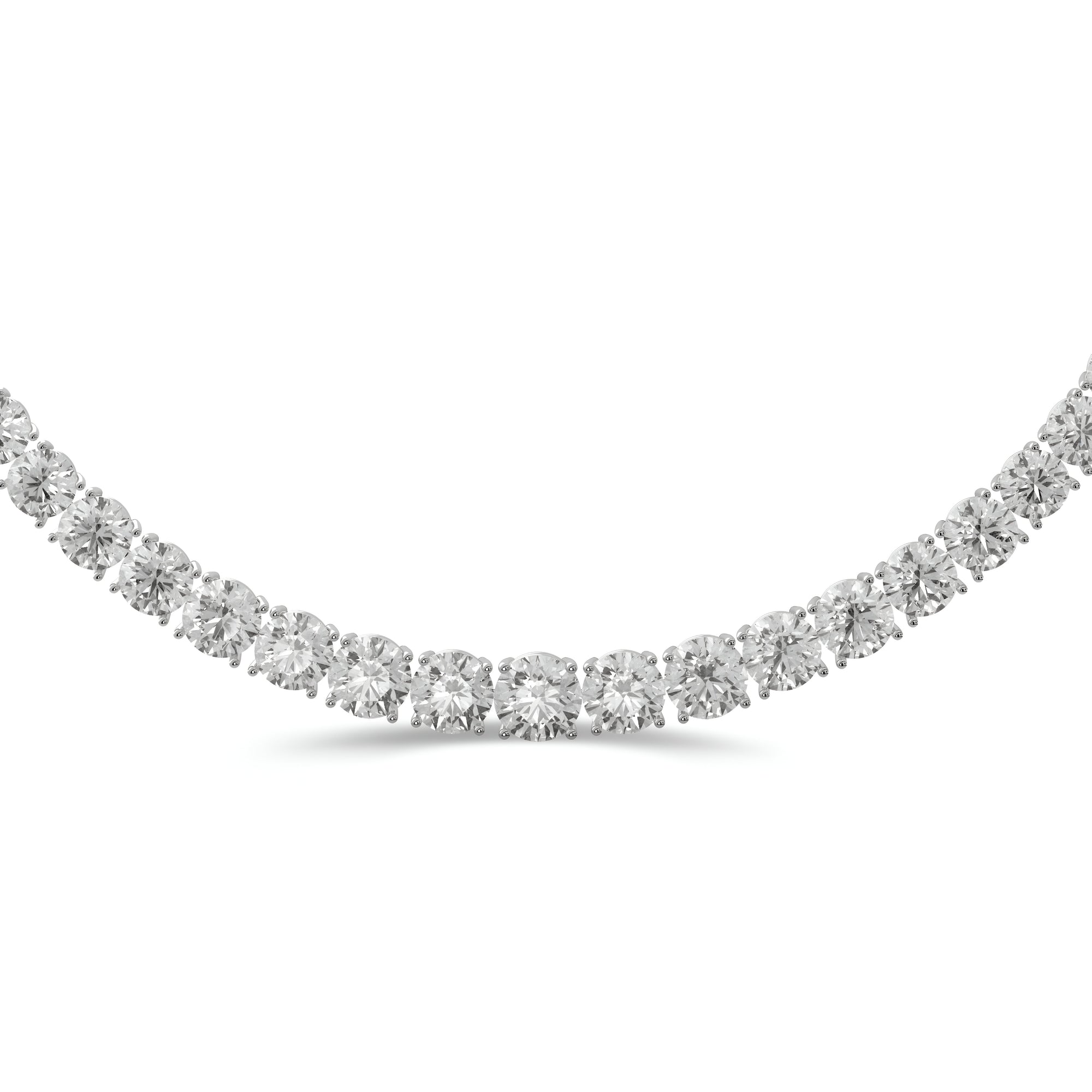 Klassische Halskette mit rundem weißen Brillantdiamanten